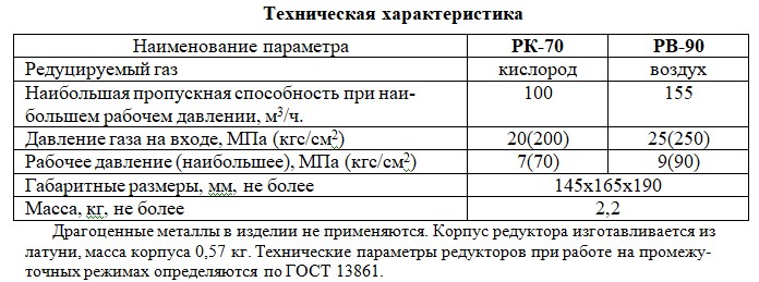 Редуктор высокого давления РК-70(БАМЗ)